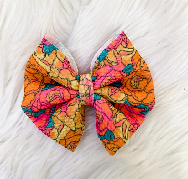 Neon Floral Bows - OCD Blessings
