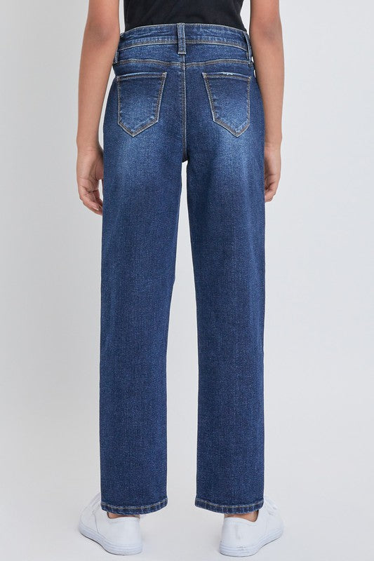 Selena Four Button Straight Leg Hybrid Jean