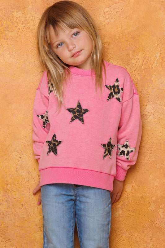 Leopard Printed Star Patch Top
