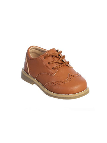 Boys Matte Leather Wing Tip Shoe