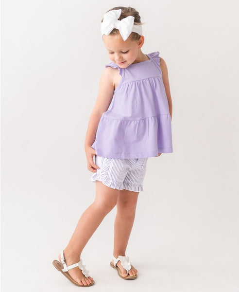 Lavender Tiered Tank Top Knit
