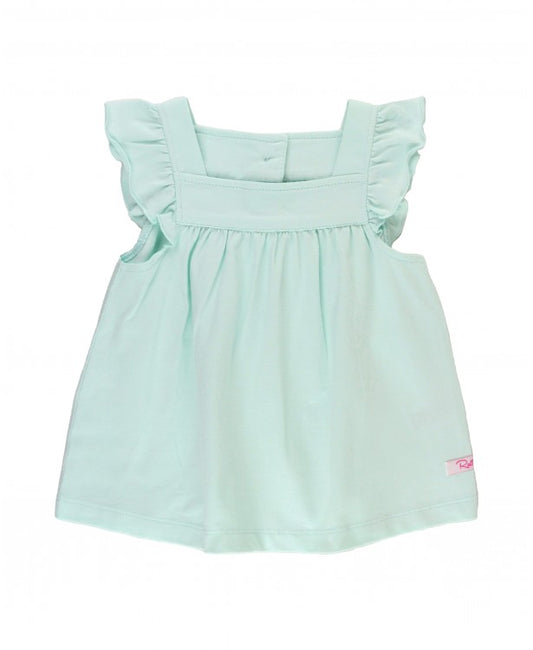 Ruffle Butts Light Aqua Square Neck Flutter Tank Knit
