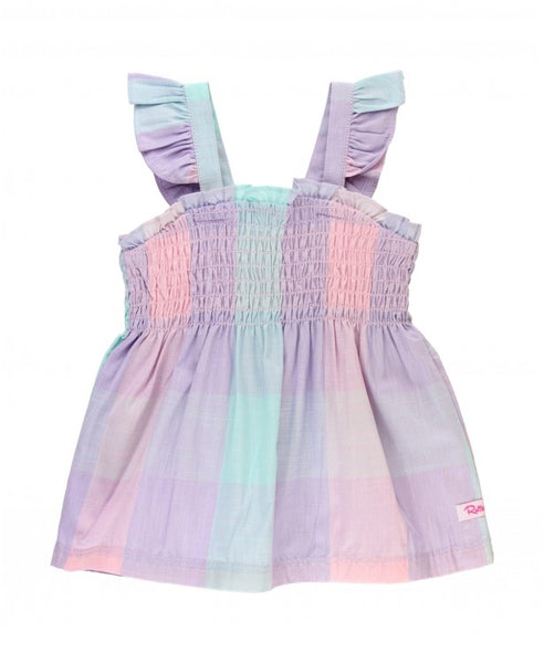 Cotton Candy Plaid Smocked Tank Top