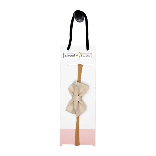 Papillon Bebe Leather Bow Nylon Headband