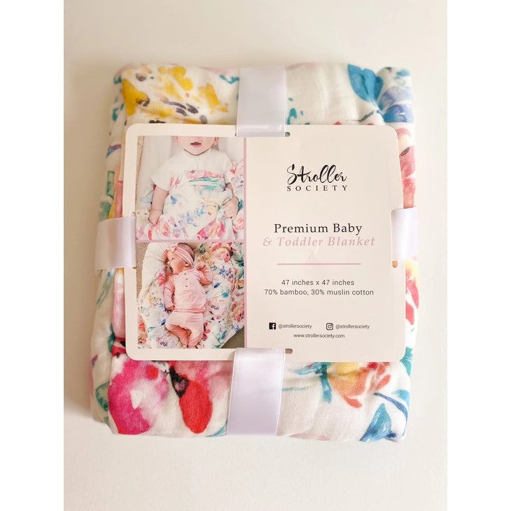 Premium Baby and Toddler Blanket - Flora - Bamboo and Cotton