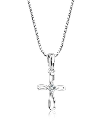 Sterling Silver Girls Children's Cross Necklace for Children