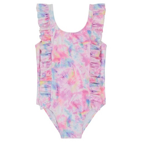 Andy & Evan Girl's White Ruffle Swimsuit