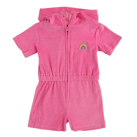 Andy & Evan Pink Zip-Up Cover-Up with Rainbow