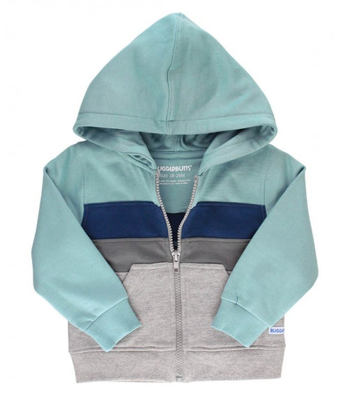 Antique Blue Color Block Hoodie