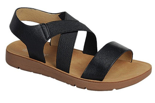 Black Elastic Sandals