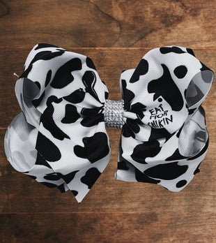 Chick-Fil-A "Eat More Chicken" Cow Print Bow