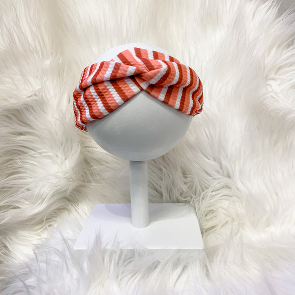 Coral Stripe Headbands - OCD Blessings