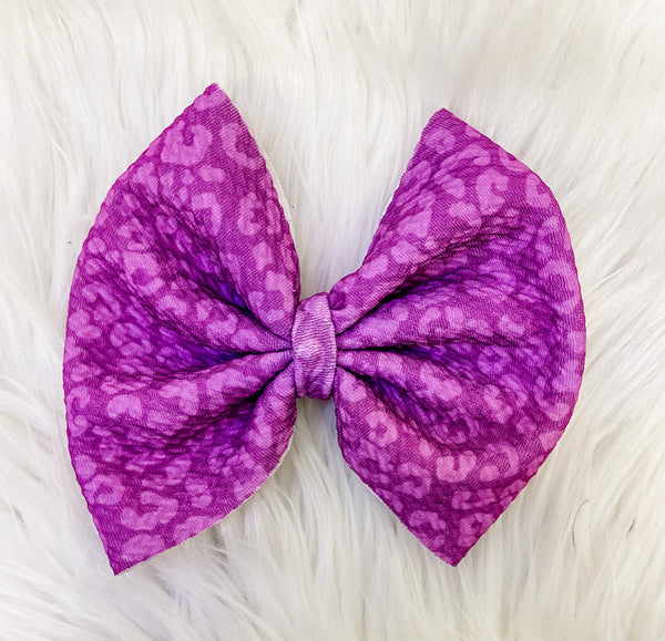 Purple Cheetah Bows - OCD Blessings