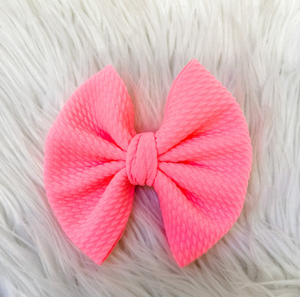Neon Pink Bows - OCD Blessings
