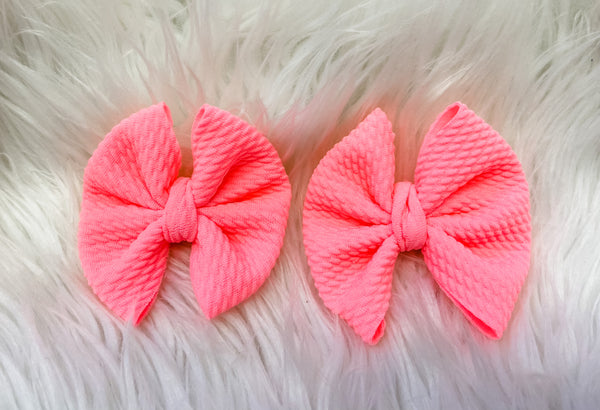 Neon Pink Bows - OCD Blessings