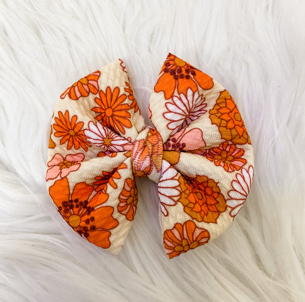 Orange Floral Bows - OCD Blessings