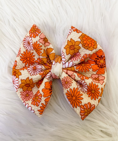 Orange Floral Bows - OCD Blessings