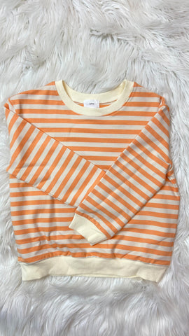 Orange And White Striped Top