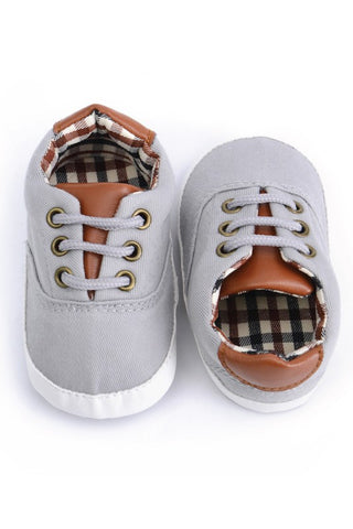 Grey and Tan Lace Up Shoes