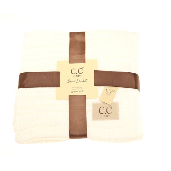 Baby C.C Solid Ribbed Knit Blanket