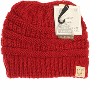 C.C. Solid Classic Ponytail Beanie (Kids)