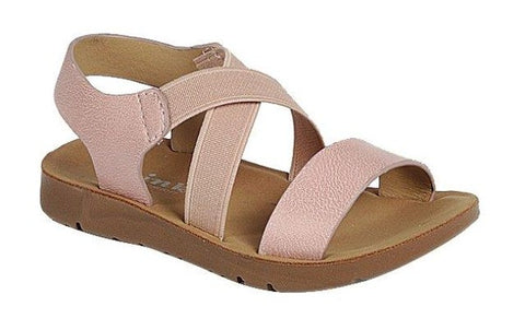 Pink Elastic Strap Sandal