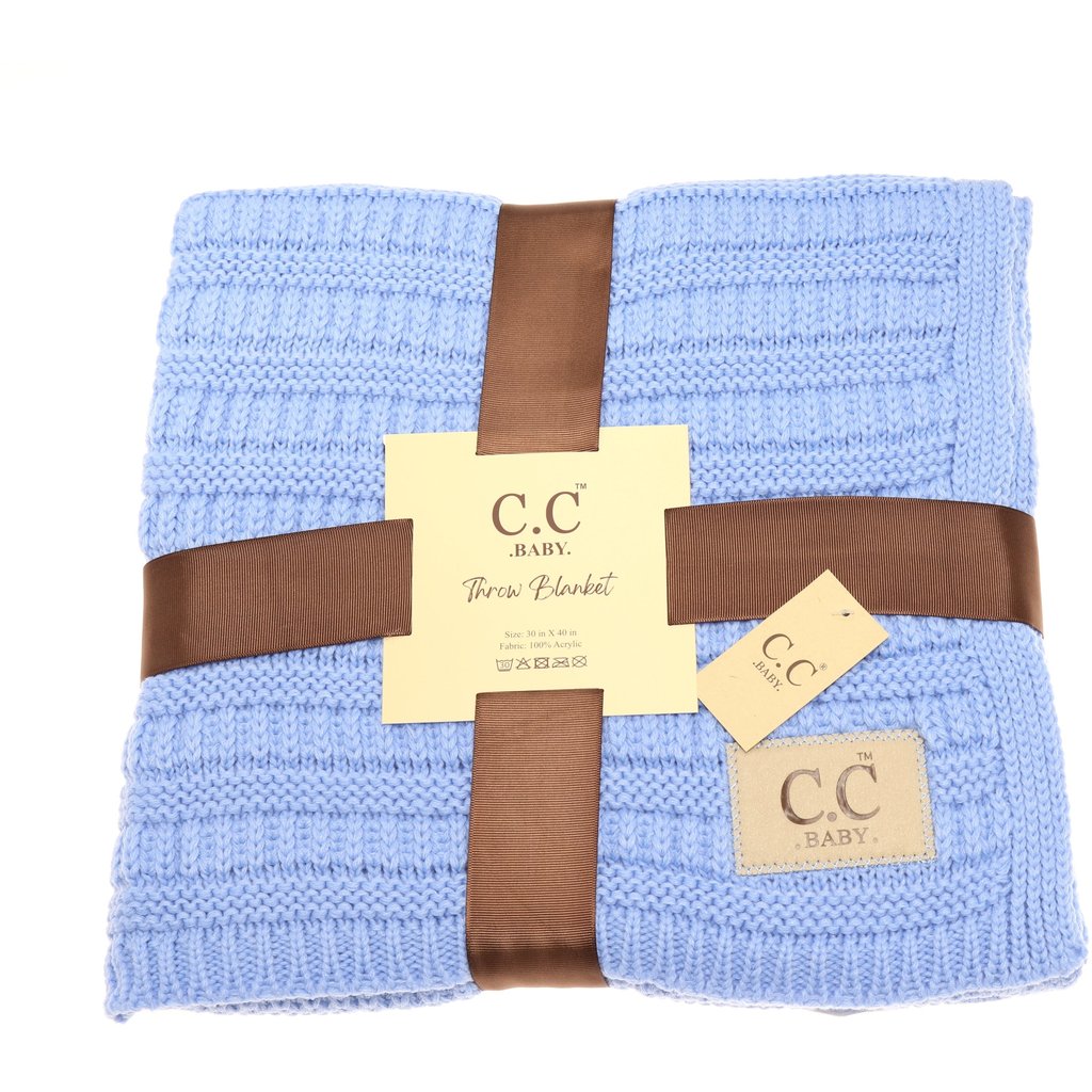 Baby C.C Solid Ribbed Knit Blanket
