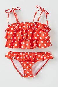 Red Polka-Dot Two-Piece Swimsuit