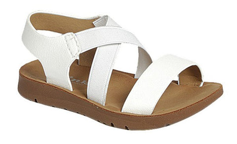 White Elastic Sandals