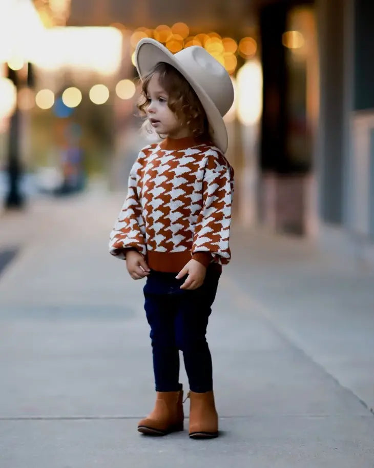 Mommy And Me Camel/White- Crawford Sweater