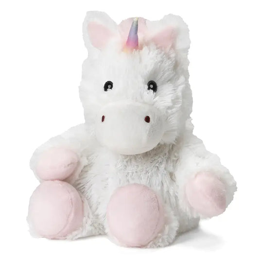 Junior Warmie White Unicorn Stuffed Animal (9")