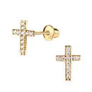 14K Gold-Plated Cross Earrings