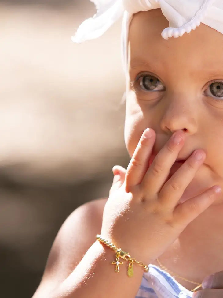Lenox - 14K Gold Plated Cross Baby & Children's Bracelet