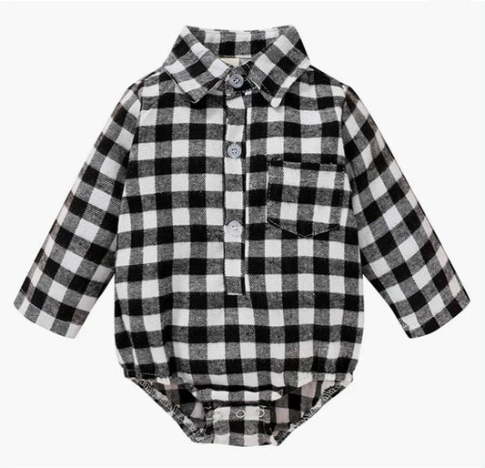 Plaid Collared Onesie